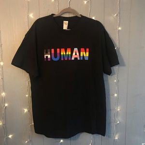 HUMAN LGBT Flag T Shirt